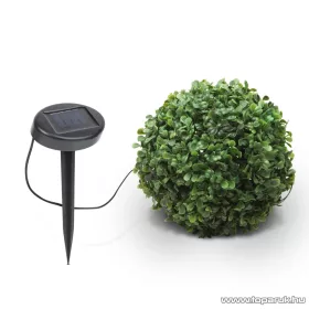   Garden of edeN 11359 Napelemes szolár bukszus, világító buxus gömb, felakasztható kiveitel, 20 db melegfehér LED-del, 25 cm átmérővel