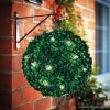 Garden of edeN 11359 Napelemes szolár bukszus, világító buxus gömb, felakasztható kiveitel, 20 db melegfehér LED-del, 25 cm átmérővel