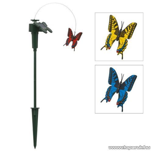 LED-es napelemes kerti dekoráció, szolár lámpa, repkedő pillangó design, sárga (11387Y) - megszűnt termék: 2017. április