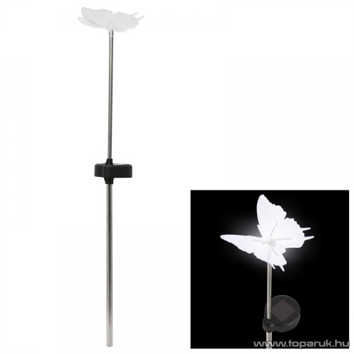 LED-es napelemes kerti dekoráció, szolár lámpa, pillangó design (11393)