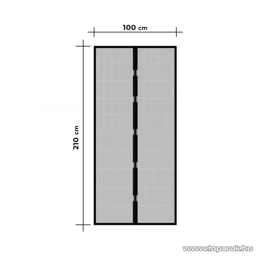 Mosható szúnyogháló függöny ajtóra, mágnessel záródó, 100 x 210 cm (mágneses szúnyogháló), fekete színű