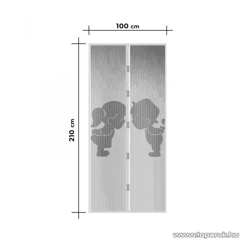 Mosható szúnyogháló függöny ajtóra, mágnessel záródó, 100 x 210 cm (mágneses szúnyogháló), Fiú + Lány mintás