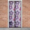 Mosható szúnyogháló függöny ajtóra, mágnessel záródó, 100 x 210 cm (mágneses szúnyogháló), lila virág mintás