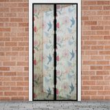   Mosható szúnyogháló függöny ajtóra, mágnessel záródó, 100 x 210 cm (mágneses szúnyogháló), madár mintás
