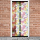   Mosható szúnyogháló függöny ajtóra, mágnessel záródó, 100 x 210 cm (mágneses szúnyogháló), színes pillangós mintával