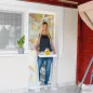   Mosható szúnyogháló függöny ajtóra, mágnessel záródó, 100 x 210 cm (mágneses szúnyogháló), sárga pillangós mintával