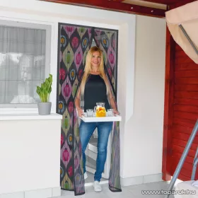   Mosható szúnyogháló függöny ajtóra, mágnessel záródó, 100 x 210 cm (mágneses szúnyogháló), bogaras