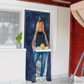   Mosható szúnyogháló függöny ajtóra, mágnessel záródó, 100 x 210 cm (mágneses szúnyogháló), horgonyos