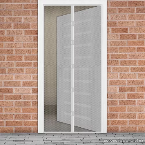 Mosható szúnyogháló függöny ajtóra, mágnessel záródó, 100 x 210 cm (mágneses szúnyogháló), fehér színű
