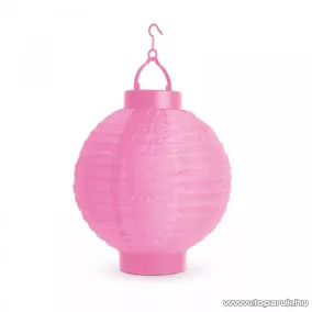   Garden of edeN 11399F-PI Szolár napelemes kerti lampion, rózsaszín, hidegfehér LED világítással, 21 cm átmérő