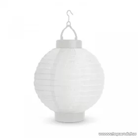   Garden of edeN 11399F-WH Szolár napelemes kerti lampion, fehér színű, hidegfehér LED világítással, 21 cm átmérő