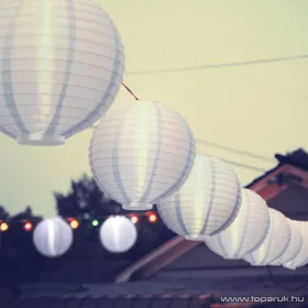   Garden of edeN 11399F-WH Szolár napelemes kerti lampion, fehér színű, hidegfehér LED világítással, 21 cm átmérő