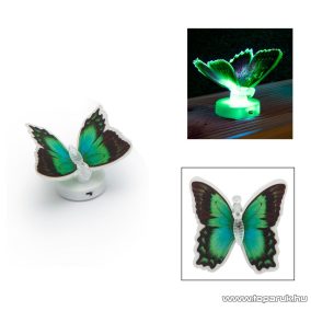   delight 11434-06 Beltéri elemes LED-es világító pillangó dísz, 1 db színváltós LED-del (zöld)