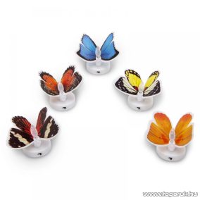   delight 11434 Beltéri elemes LED-es világító pillangó dísz, 1 db színváltós LED-del (3 féle pillangó dekoráció)