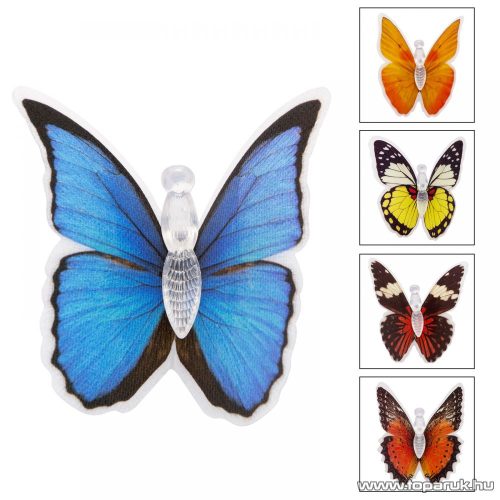 delight 11434 Beltéri elemes LED-es világító pillangó dísz, 1 db színváltós LED-del (3 féle pillangó dekoráció)