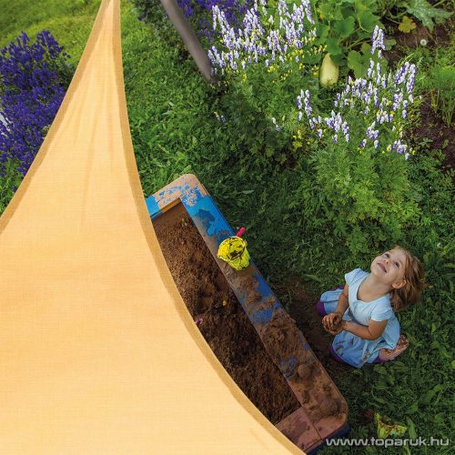 Háromszög alakú nagyméretű UV és időjárás álló napvitorla, 2 x 2 x 2 m, bézs (11562A)