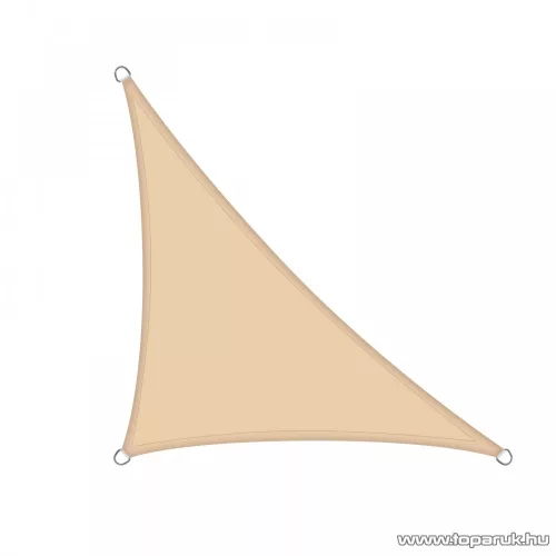 Háromszög alakú nagyméretű UV és időjárás álló napvitorla, 3 x 3 x 3 m, bézs (11563A)