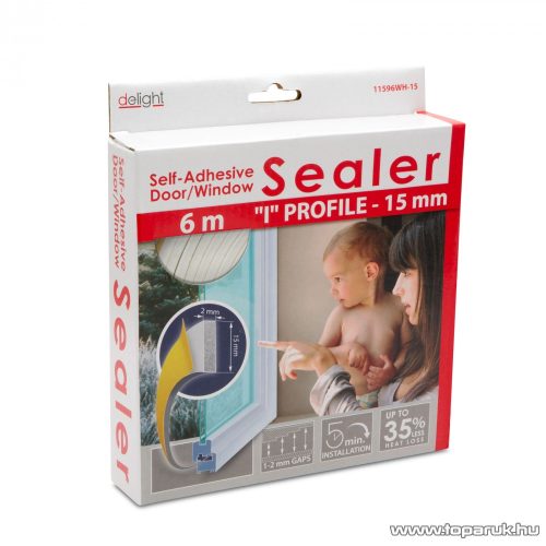 delight Öntapadós ajtó / ablak szigetelő, I profil, 6 m, fehér, 15 mm (11596WH-15)