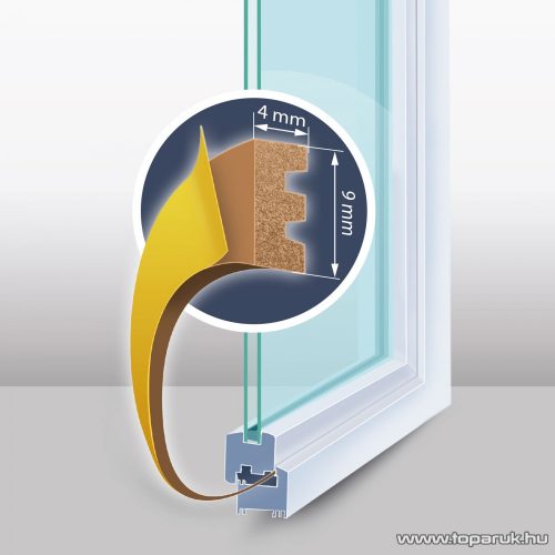 delight Öntapadós ajtó / ablak szigetelő, E profil, 6 m, barna, 9 mm (11598BR)