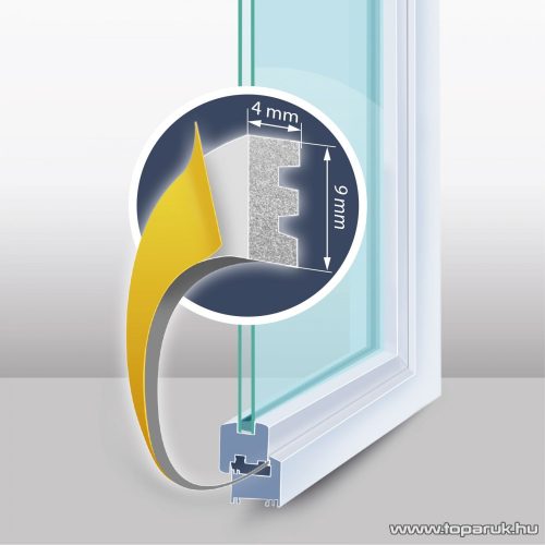 delight Öntapadós ajtó / ablak szigetelő, E profil, 6 m, fehér, 9 mm (11598WH)