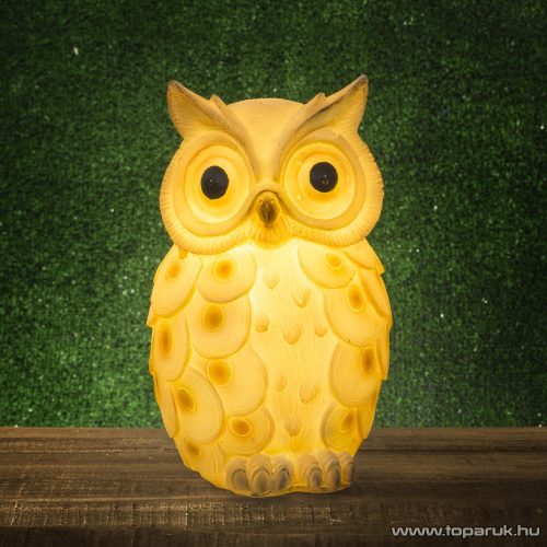 Napelemes kerti lámpa, világító szolár figura, 10 x 16 cm, bagoly (11705A)