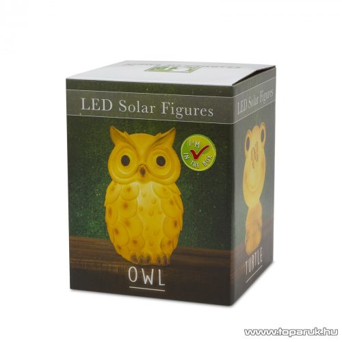 Napelemes kerti lámpa, világító szolár figura, 10 x 16 cm, bagoly (11705A)
