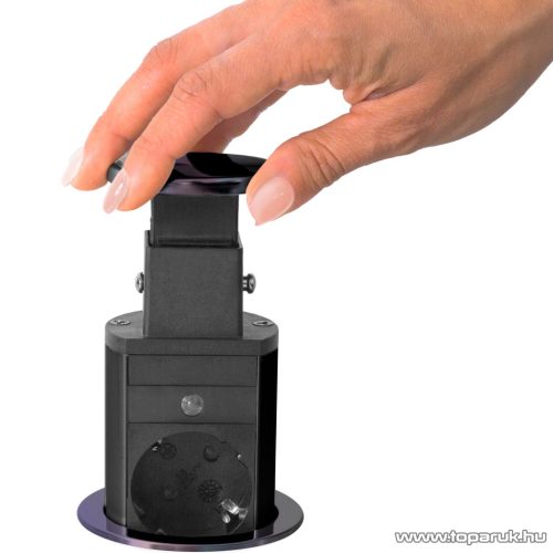 Rejtett elosztó 3-as, 1,5 m vezetékkel + 2 db USB csatlakozóval, szálcsiszolt fekete (20430BBU)