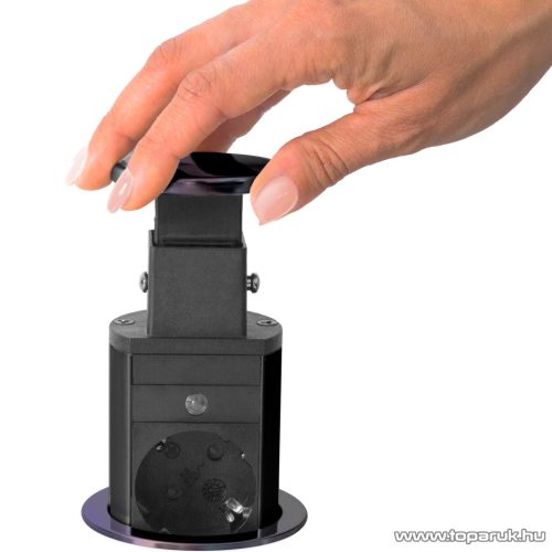 Rejtett elosztó 3-as, 1,5 m vezetékkel, szálcsiszolt fekete (20430BB)