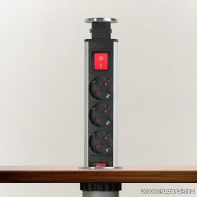   Rejtett elosztó kapcsolóval, 3-as, 1,5 m vezetékkel, szálcsiszolt ezüst (20430BSS)