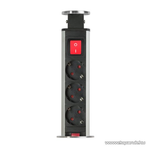 Rejtett elosztó kapcsolóval, 3-as, 1,5 m vezetékkel, szálcsiszolt ezüst (20430BSS)