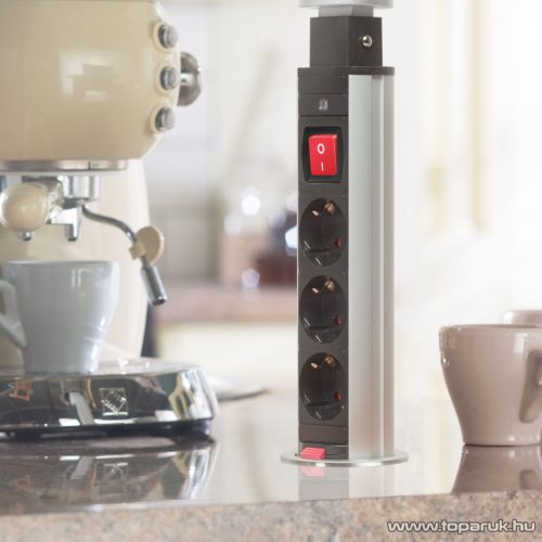 Rejtett elosztó kapcsolóval, 3-as, 1,5 m vezetékkel, szálcsiszolt ezüst (20430BSS)