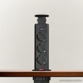   Rejtett elosztó 3-as, 1,5 m vezetékkel, matt fekete (20430MB)