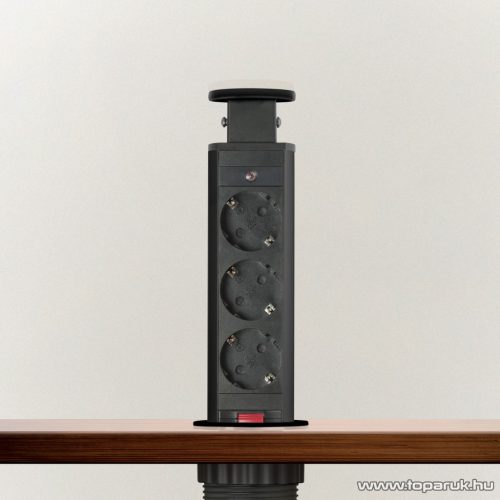 Rejtett elosztó 3-as, 1,5 m vezetékkel, matt fekete (20430MB)