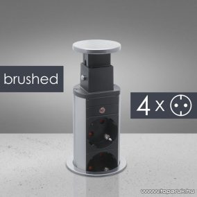   Rejtett elosztó 4-es, 1,5 m vezetékkel, szálcsiszolt ezüst (20431B)