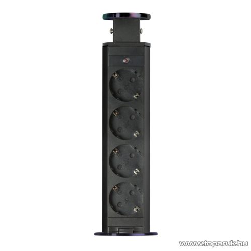 Rejtett elosztó 4-es, 1,5 m vezetékkel, szálcsiszolt fekete (20431BB)