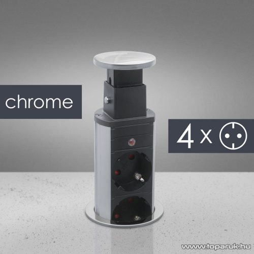 Rejtett elosztó 4-es, 1,5 m vezetékkel, króm (20431C)