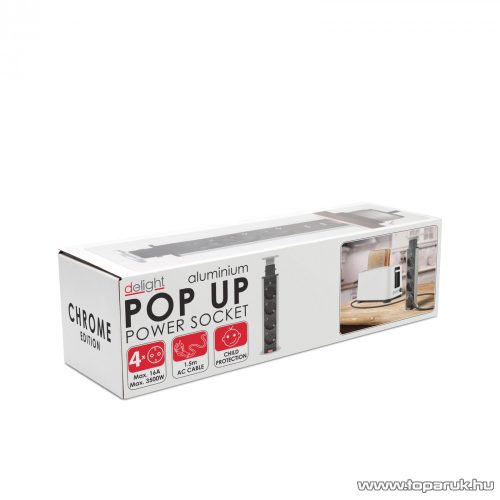 Rejtett elosztó 4-es, 1,5 m vezetékkel, króm (20431C)