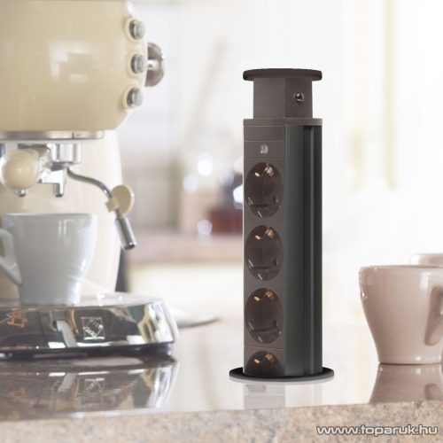 Rejtett elosztó 4-es, 1,5 m vezetékkel, matt fekete (20431MB)