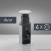 Rejtett elosztó 4-es, 1,5 m vezetékkel, ezüst (20431S)