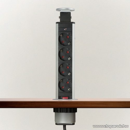 Rejtett elosztó 4-es, 1,5 m vezetékkel, ezüst (20431S)