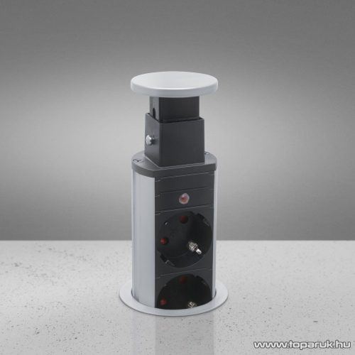 Rejtett elosztó 4-es, 1,5 m vezetékkel, ezüst (20431S)