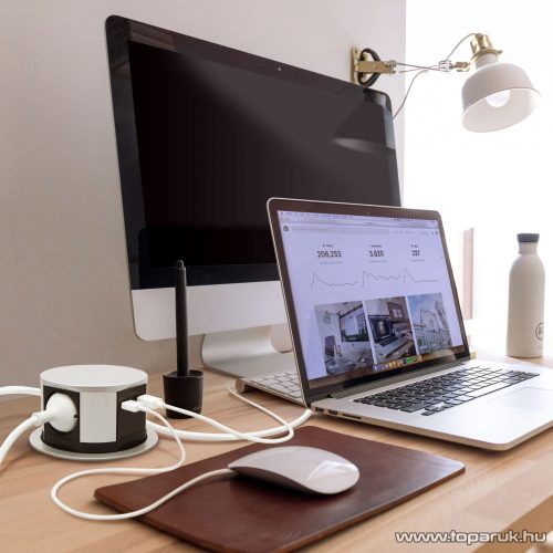 delight Beépíthető rejtett elosztó USB csatlakozóval, 3 db aljzattal és 2 db USB-csatlakozóval, ezüst (20433)