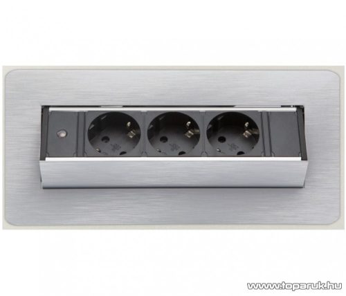 Rejtett elosztó, 3-as, 1,5 m kábelhossz, FLIP-UP kivitel, szálcsiszolt (20440B)