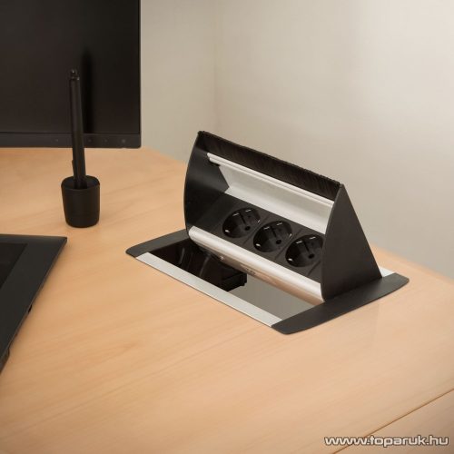 Delight 20441 Rejtett elosztó kábelkivezető nyílással, 3-as, felnyíló kivitel, szálcsiszolt