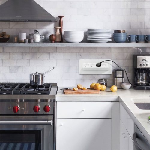 delight 20446WH 4-es FLIP-UP rejtett elosztó, felnyíló kivitel, fehér, 1,5 m / max. 3500W