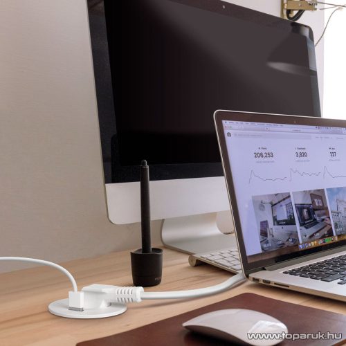 delight Beépíthető rejtett konnektor aljzat + USB csatlakozó aljzat, fehér (20461WH)