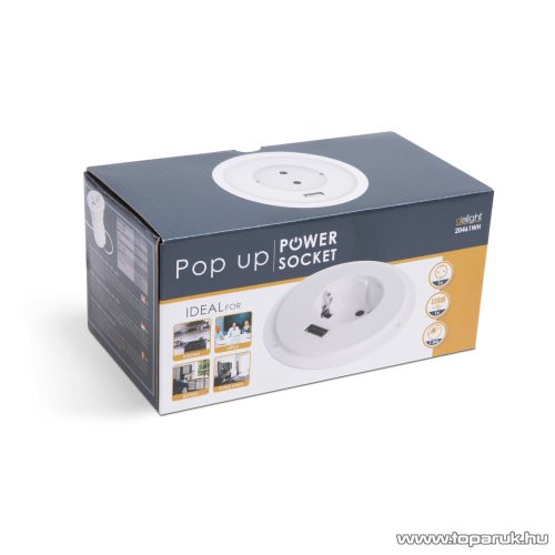 delight Beépíthető rejtett konnektor aljzat + USB csatlakozó aljzat, fehér (20461WH)
