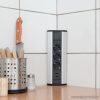 Delight 20483 Aluminum házas sarok elosztó, 3 x 250V, 16A + 2 x beépített USB porttal