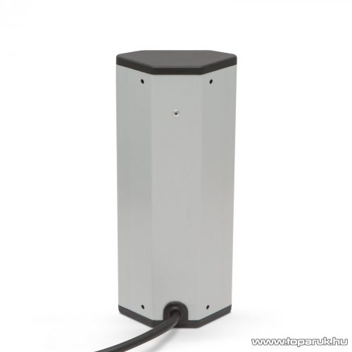 Delight 20483 Aluminum házas sarok elosztó, 3 x 250V, 16A + 2 x beépített USB porttal