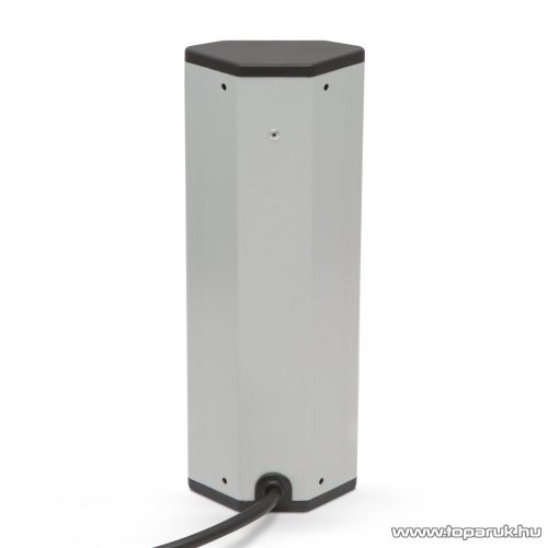 Delight 20484 Aluminum házas sarok elosztó, 4 x 250V, 16A + 2 x beépített USB porttal